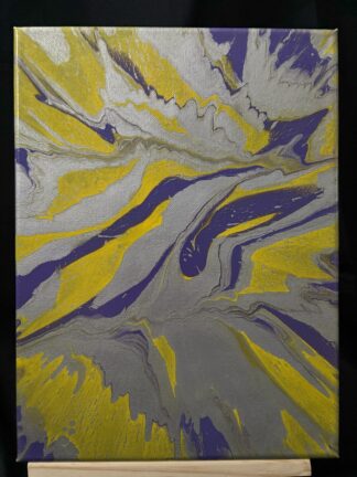 #0008 - Original 9x12 - Yellow, Purple, and Silver