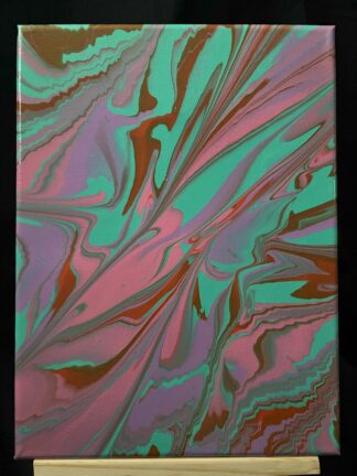 #0010 - Original 9x12 - Pink, Light Purple, Orange, and Turquoise