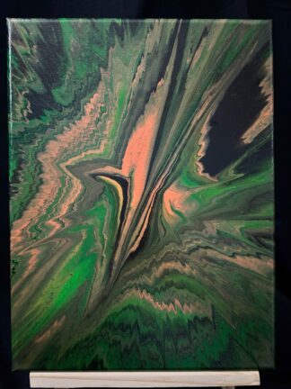 #0011 - Original 9x12 - Green, Orange, and Black