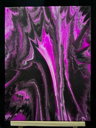 #0015 - Original 9x12 - Black, Neon Purple, and White