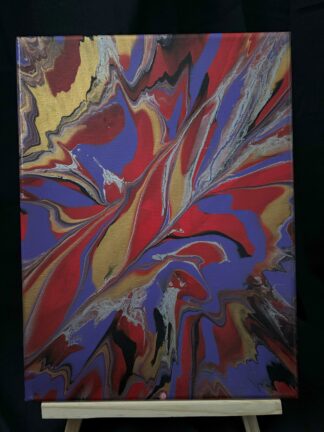 #0019 - Original 9x12 - Red, Purple, Black, Silver, and Gold