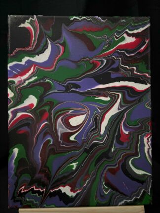 #0022 - Original 9x12 - Purple, Red, White, Black, and Green