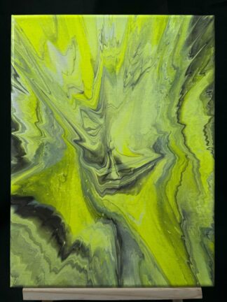 #0043 - Original 9x12 - Neon Yellow, White, and Black