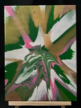 #0059 - Original 9x12 - White, Green, Pink, and Gold