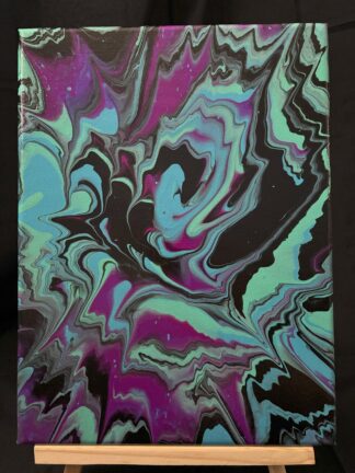 #0081 - Original 9x12 - Blue, Turquoise, Black, and Neon Purple