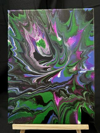 #0084 - Original 9x12 - Green, Royal Blue, Neon Purple, Black, and White