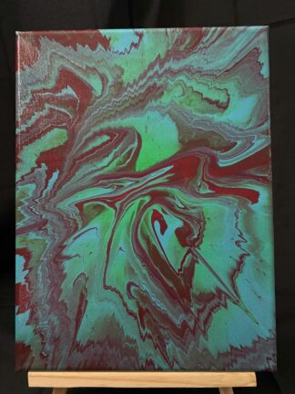 #0087 - Original 9x12 - Blue, Red, and Glow Green