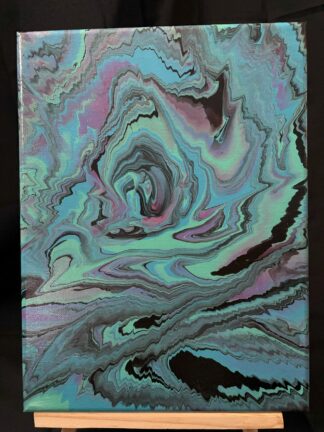 #0088 - Original 9x12 - Blue, Turquoise, Pink, and Black