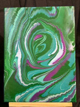 #0095 - Original 9x12 - Light Blue, Teal, Green, and Neon Purple