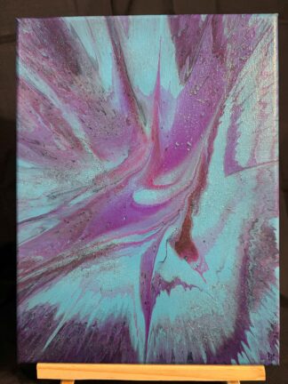 #0097 - Original 9x12 - Blue, Neon Purple, and Black with Diamond Glitter
