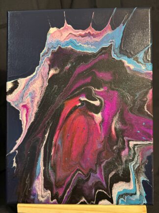 #0098 - Original 9x12 - Navy, Neon Purple, White, Blue, Black, and Glow Pink