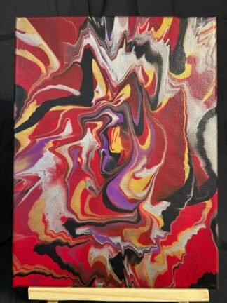 #0099 - Original 9x12 - Red, Gold, Silver, Black, and Purple