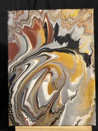 #0103 - Original 9x12 - Black, White, Gold, Silver, and Copper