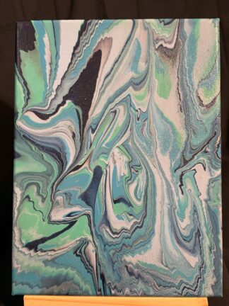 #0105 - Original 9x12 - Blue, Light Blue, Navy, and Turquoise with Diamond Glitter