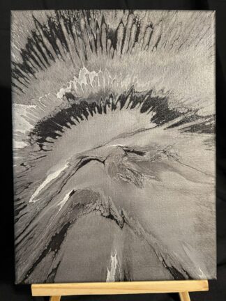 #0110 - Original 9x12 - Black, White, Gray, and Silver