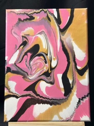 #0111 - Original 9x12 - Gold, Pink, White, and Black