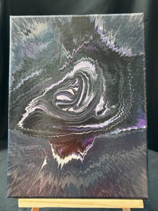 #0114 - Original 9x12 - Navy, Purple, White, Black, and Silver with Diamond Glitter