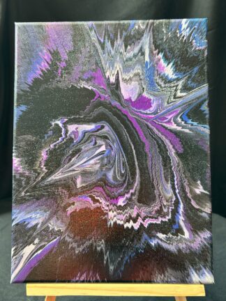 #0115 - Original 9x12 - Black, Purple, White, and Royal Blue with Diamond Glitter