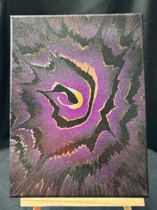 #0117 - Original 9x12 - Gold, Black, and Purple with Diamond Glitter