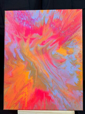 #A0003 - Original 11x14 - Neon Pink, Neon Orange, and Light Blue