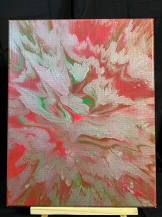 #A0004 - Original 11x14 - Green, Neon Pink, and Silver