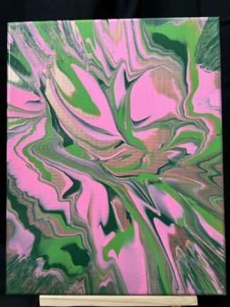 #A0012 - Original 11x14 - Green, Pink, Light Green, and Rose Gold