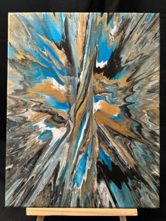 #A0026 - Original 11x14 - Neon Blue, White, Black, and Gold