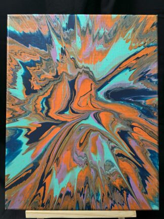#A0028 - Original 11x14 - Orange, Turquoise, Navy, and Light Purple