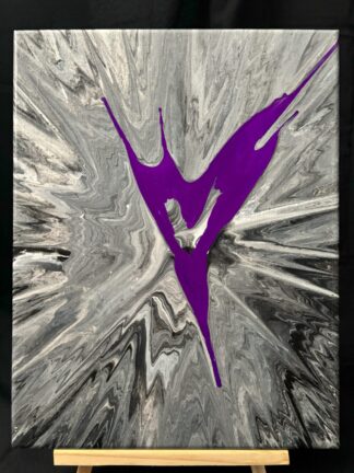 #A0035 - Original 11x14 - Black and White with Purple Heart