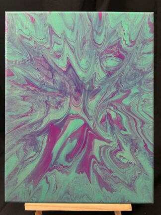 #A0038 - Original 11x14 - Turquoise and Neon Purple