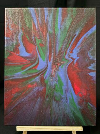 #A0052 - Original 11x14 - Royal Blue, Red, and Green with Diamond Glitter
