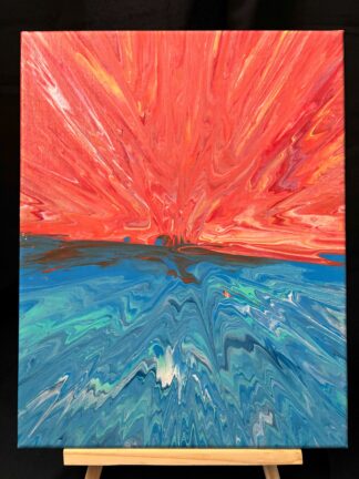 #A0063 - Original 11x14 - Red, Orange, White, Light Purple, Blue, Turquoise, and Navy