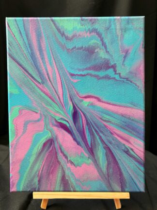 #A0073 - Original 11x14 - Glow Neutral, Turquoise, Blue, Purple, and Light Purple with Diamond Glitter