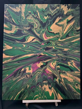 #C0001 - Original 16x20 - Green, Orange, Neon Purple, and Black