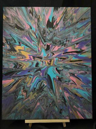 #C0006 - Original 16x20 - Blue, Purple, Pink, Black, and Gold