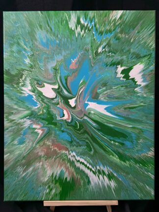 #C0011 - Original 16x20 - Green, Blue, White, and Rose Gold