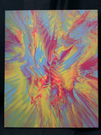 #C0018 - Original 16x20 - Yellow, Light Blue, and Neon Pink