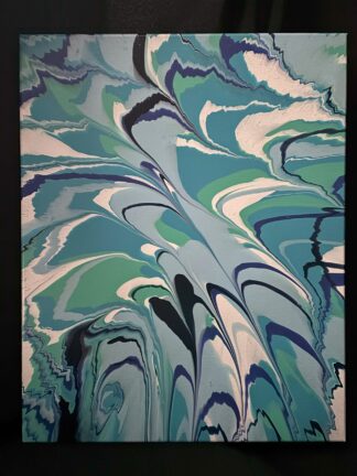 #C0019 - Original 16x20 - Light Blue, Blue, Turquoise, Purple, Black, and White