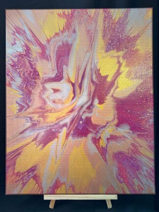 #C0022 - Original 16x20 - Gold, Silver, Rose Gold, and Neon Purple