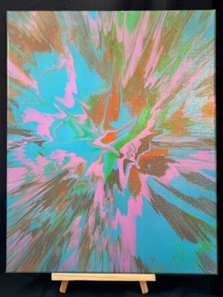 #C0024 - Original 16x20 - Blue, Gray, Neon Orange, Neon Green, Light Purple