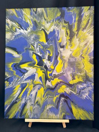 #C0026 - Original 16x20 - Royal Blue, Navy, Yellow, Silver, and Glow Neutral