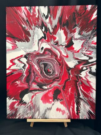 #C0031 - Original 16x20 - Black, White, Silver, and Red