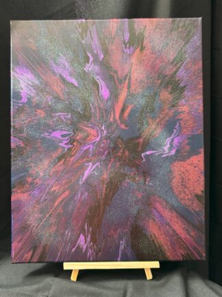 #C0035 - Original 16x20 - Neon Pink, Black, Purple, and Navy with Diamond Glitter