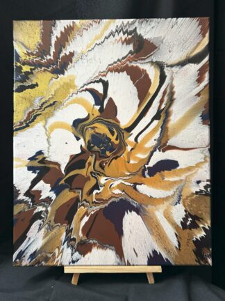 #C0039 - Original 16x20 - White, Navy, Black, Brown, and Gold
