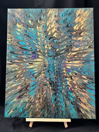 #C0053 - Original 16x20 - Gold, Teal, Black, and Purple